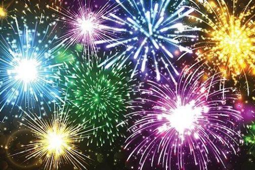 fireworks in the night sky